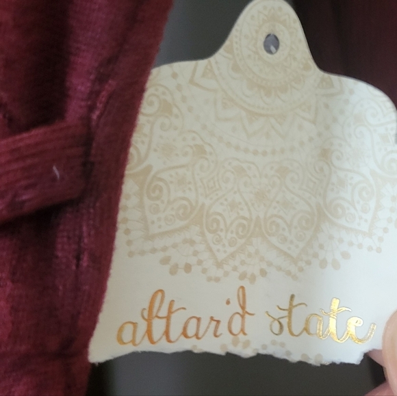 NWT! Altar'd State Tuesday 2 Burgundy Wrap Style Dress Size S - Picture 4 of 6